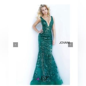 Forrest Green Jovani Prom dress